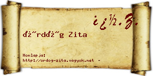 Ördög Zita névjegykártya