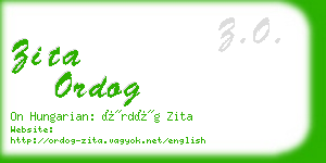 zita ordog business card